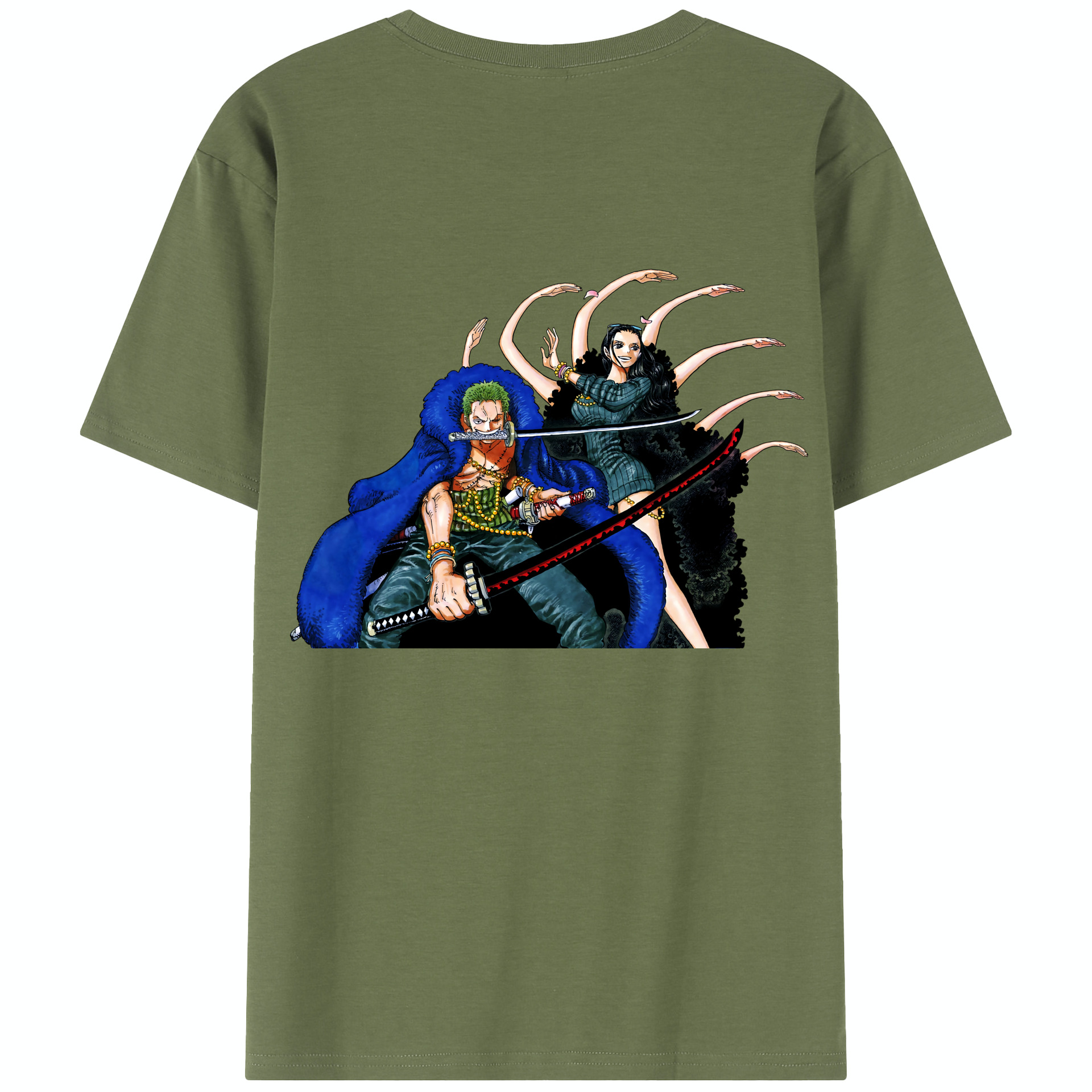 ワンピース ロロノア・ゾロ ONE PIECE Roronoa Zoro 綿100％半袖Tシャツ（背面プリント）